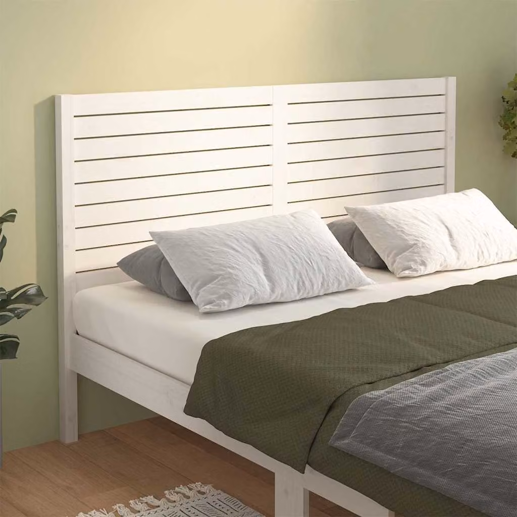 Testiera per letto vidaXL in legno massello di pino bianco, L: 186 cm, P: 4 cm, H: 100 cm