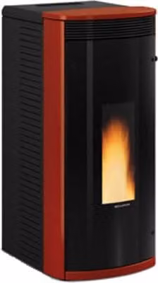 Stufa a pellet La Nordica Sibilla Plus colore Nero Bordeaux con efficienza dell'88%