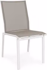 Sedia da esterno Bizzotto Cruise in alluminio verniciato e textilene bianco impilabile