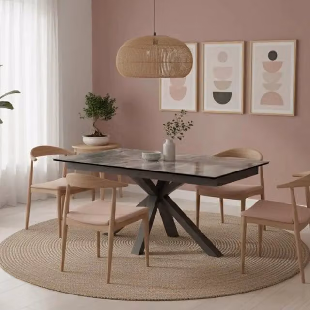 Tavolo da pranzo allungabile Guernica Duzzle in ceramica effetto marmo grigio L: 160-240 cm, P: 90 cm, H: 76 cm