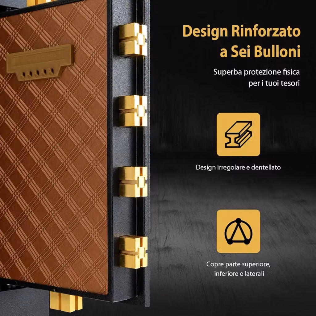 Cassaforte di Sicurezza COSTWAY in Acciaio con Tastiera Digitale, Serratura a Chiave e Ripiano Rimovibile, L: 35,5 cm, P: 38 cm, H: 59 cm – 2
