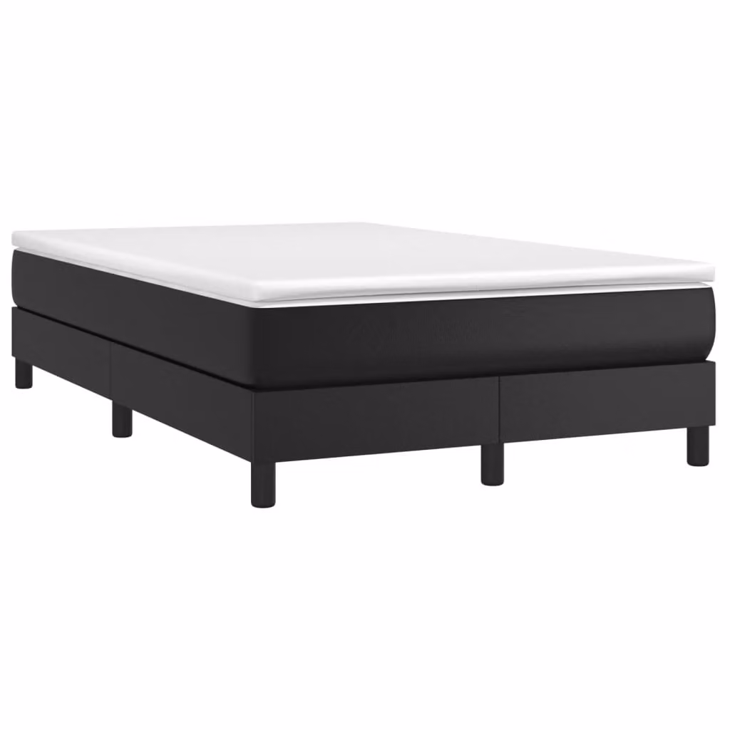 Giroletto a Molle con Materasso Nero 120x190 cm in Pelle finta