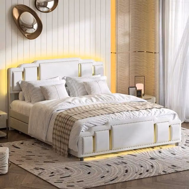 Letto contenitore con cassetti ¨C Minimal ¨C Beige 160x200cm
