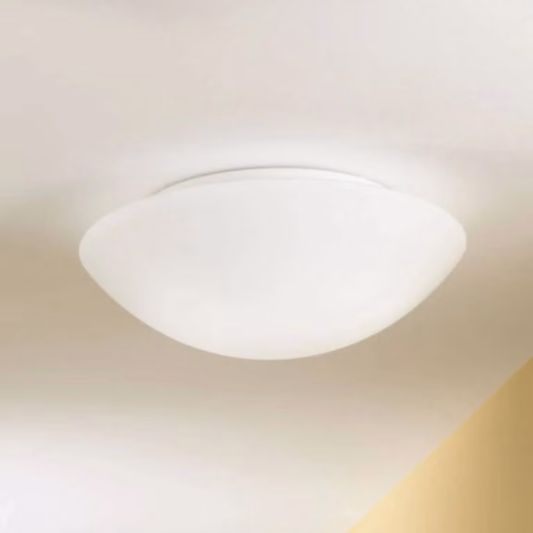 Fabas Luce Plafoniera soffitto Pandora, dimmerabile, Bianco / Opale, Soggiorno / Sala da pranzo, Vetro, Plafoniera