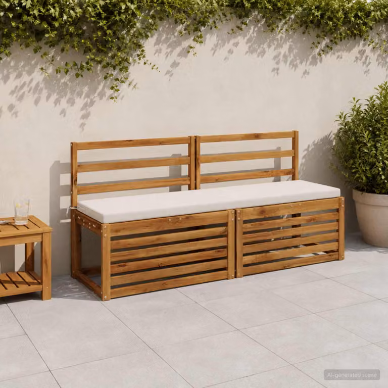 Cuscino per panchina vidaXL SOEST rettangolare in poliestere bianco con rivestimento rimovibile e resistente ai raggi UV