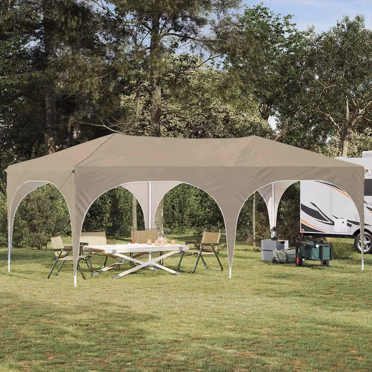 vidaXL Tenda per feste a pop-up 575 x 288 x 245 cm Crema