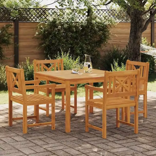 Set da Pranzo per Giardino 5 pz Marrone 3375659