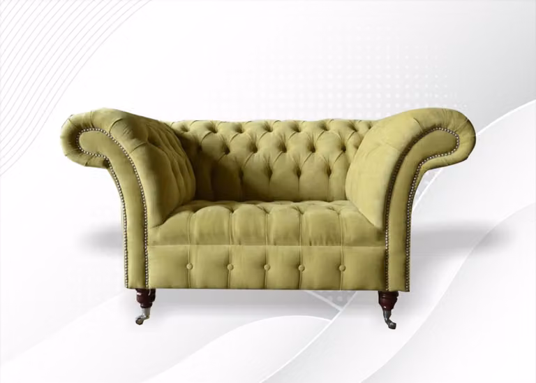 Chesterfield Sofa Couch Polster Garnitur 1,5 Sitzer Sofas Klassisch Einsitzer