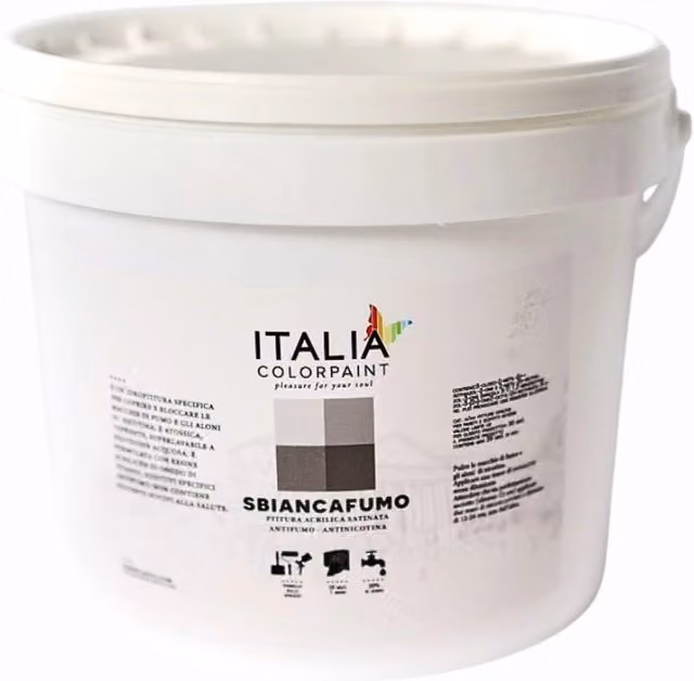 Pittura acrilica Sbiancafumo Italia Colorpaint bianco antimacchia e antialone, 5 l