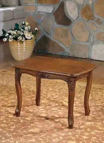 Tavolino rettangolare da salotto in legno intagliato con fregi - Mobili 2G