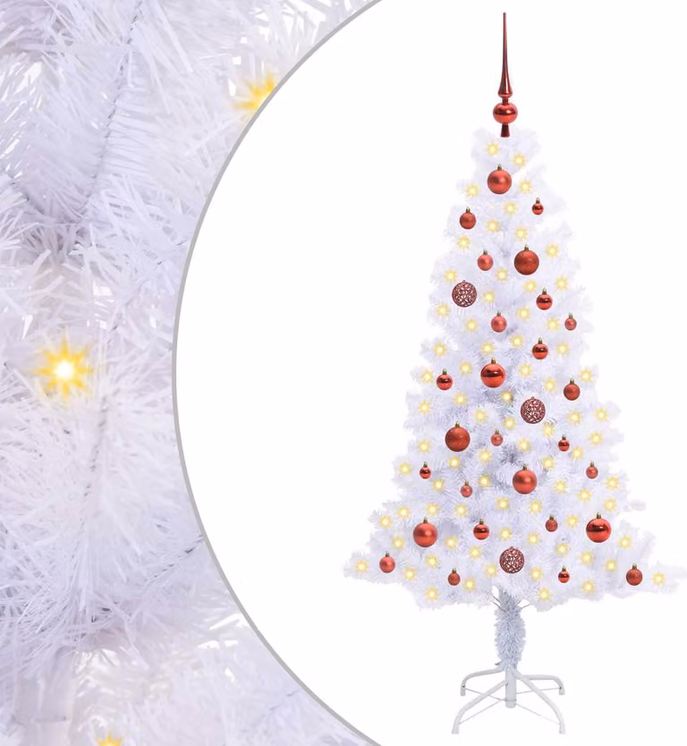 Albero di Natale artificiale Bianco 150 cm PVC e Acciaio