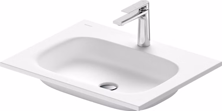 Duravit Sivida lavabo pour meuble, 1 trou de robinetterie au centre, sans trop-plein, 620x485mm, blanc satiné, 2650003200, 2650003200