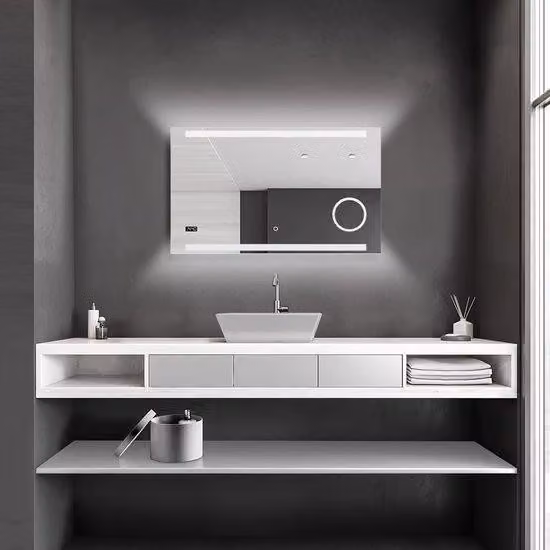 Specchio da bagno 100x60 cm chiaro