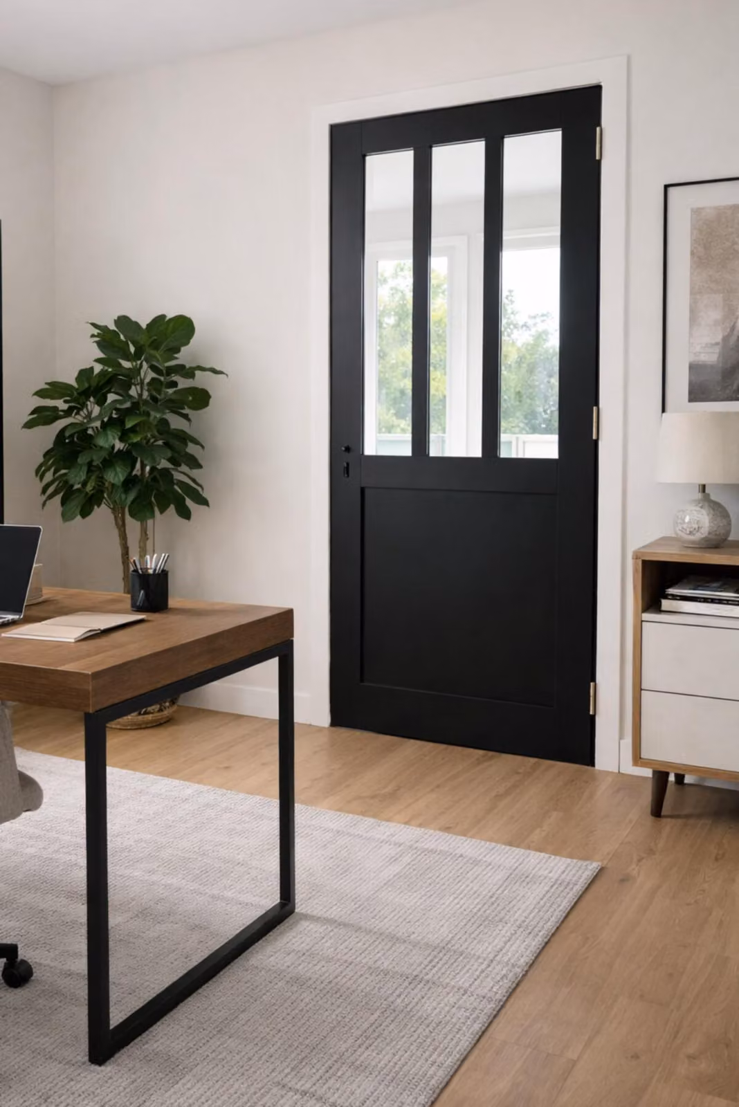 Bloc Porta Officina Nero H204 x L73 cm lato quadro P. sinistra GD MENUISERIES