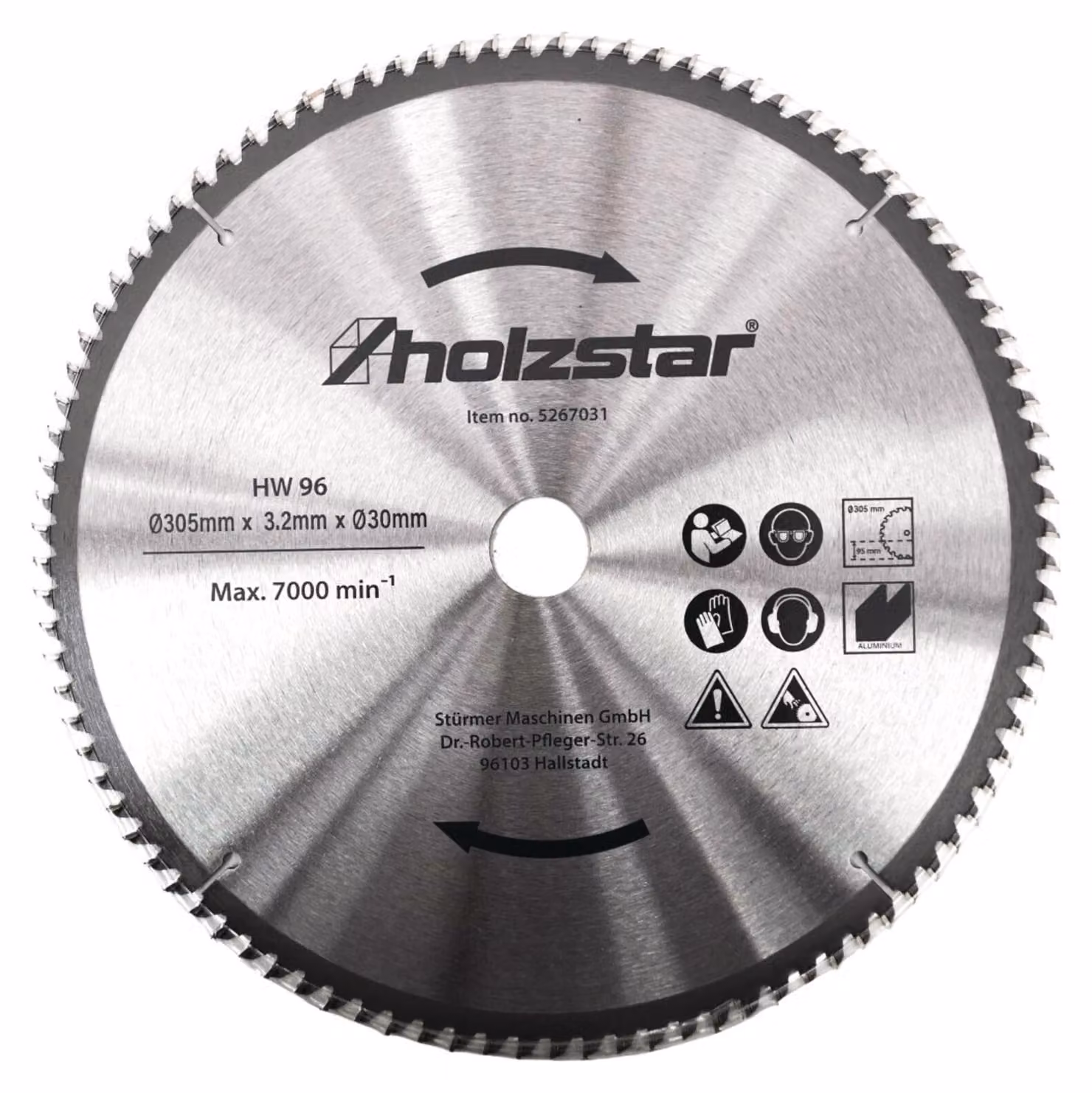 Lama da sega Holzstar, tipo HW, dimensioni 305 x 30 x 3,2 mm, dentatura Z96