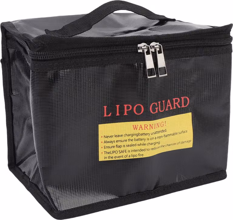 Borsa di stoccaggio per batterie RC ignifuga a prova di esplosione Lipo Guard Safer Bag Organiser con maniglia e cerniera nera