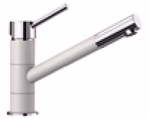 BLANCO KANO SILGRANIT aspetto bicolore argento granito bianco/cromo