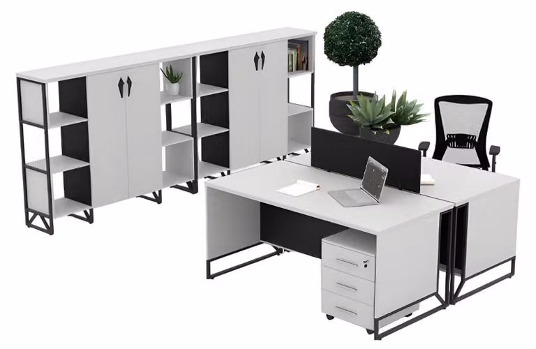 Schreibtischsystem Kommoden Büroschranke Workstation Arbeitszimmer Set