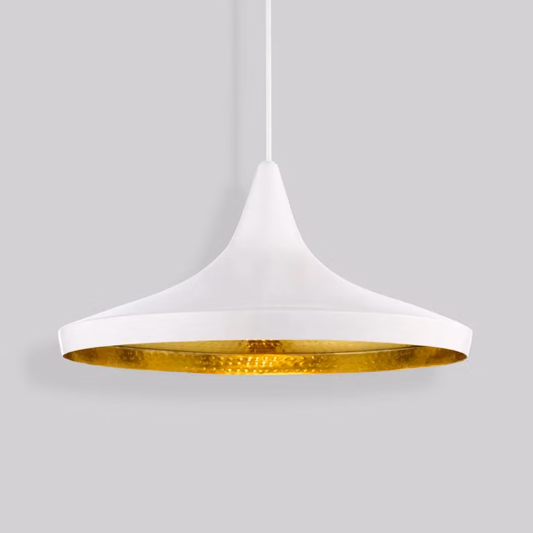 Tom Dixon Lampada a sospensione Beat, dimmerabile, Bianco / Opale, Soggiorno / Sala da pranzo, Ottone, Design, Lampada a sospensione