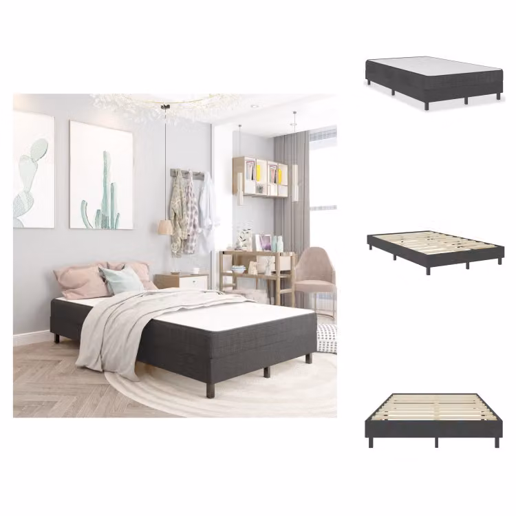 vidaXL Letto a molle insacchettate in tessuto grigio scuro 120x200 cm - Letti & strutture letto