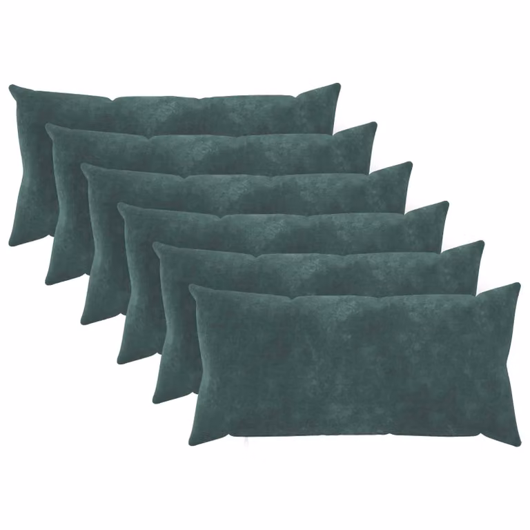 Set di 6 cuscini vidaXL HEERLEN in microfibra blu petrolio con fodera lavabile e rimovibile