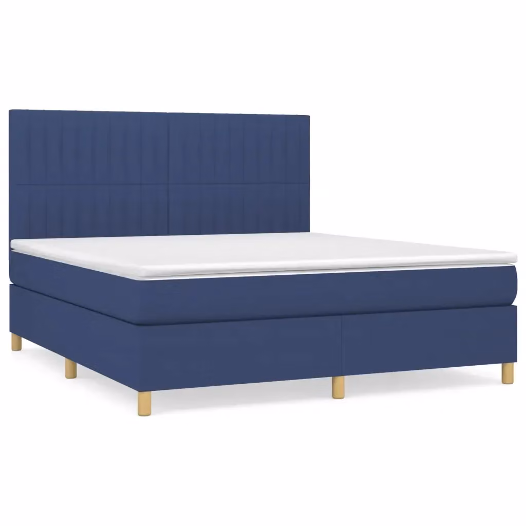Letto Ibrido con Giroletto a Molle e Materasso vidaXL, Colore Blu e Bianco, L/P/H: 160 x 200 x 128 cm – 2