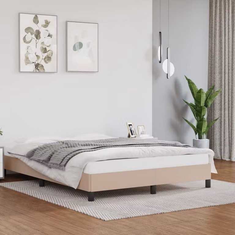 The Living Store rete Cappuccino marrone 140x190 cm in Pelle finta