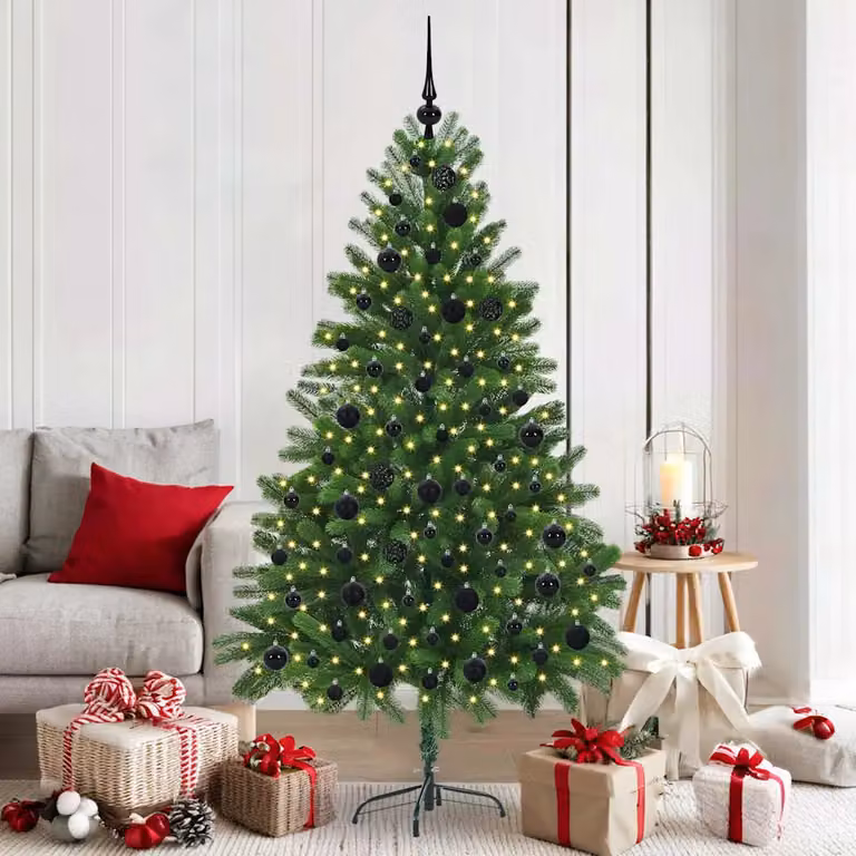 vidaXL Albero di Natale con 300 LED con supporto Verde 180 cm PE