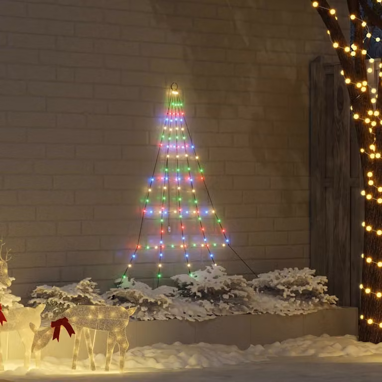 Albero di Natale LED vidaXL Multicolore con picchetti per terreno e controller incluso, Altezza: 182 cm