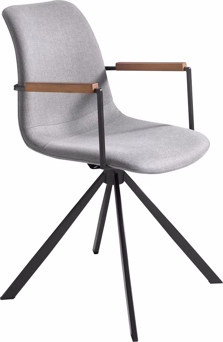 Sedia girevole Angel Cerdá in tessuto grigio scuro 4105