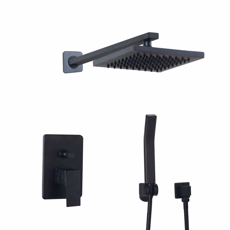 BATTERIA doccia KRAN retro nero LAUFERI installazione a scomparsa LOREA