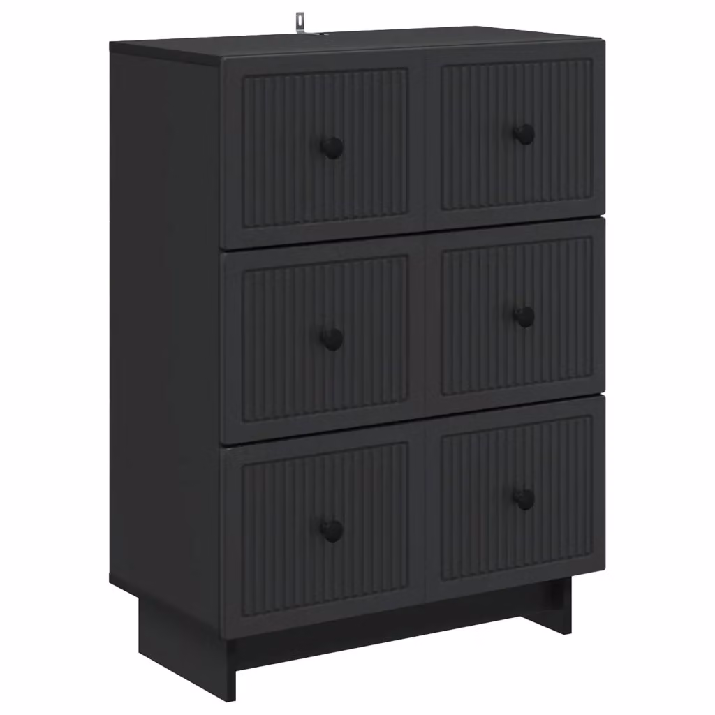 Mobile con Cassetti vidaXL in Legno MDF e Metallo Nero L: 66 cm, P: 34,5 cm, H: 90 cm – 2