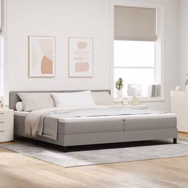 Letto Ibrido con Testiera Talpa vidaXL in Tessuto Beige o Grigio L/P/H: 200 x 200 x 280 cm