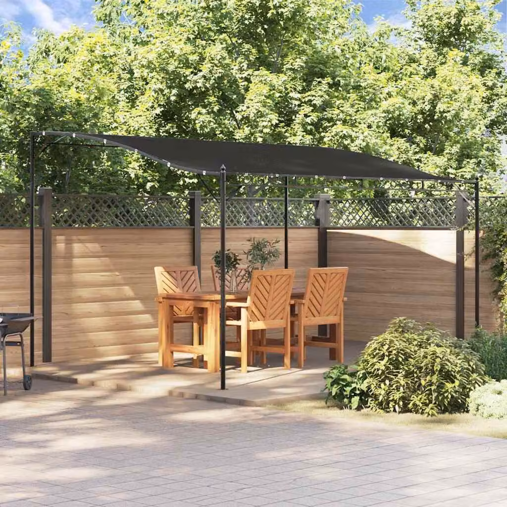 Tettoia da giardino curva vidaXL in acciaio e poliestere, colore antracite – 1