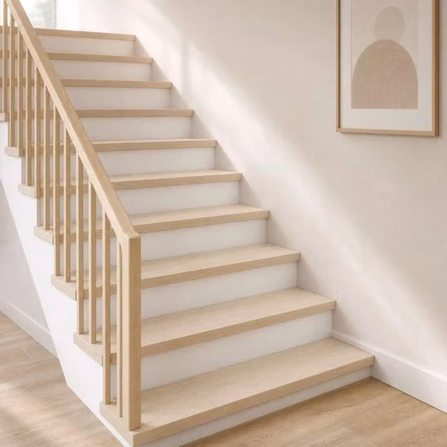 Set di 20 gradini per scale vidaXL in legno effetto rovere bianco, L 70 cm x P 30 cm x H 2 cm