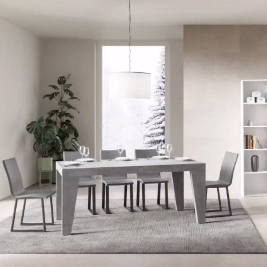 Tavolo allungabile Naxy Itamoby colore grigio con piano in MDF laminato, L: 200-460 cm, P: 90 cm – 2