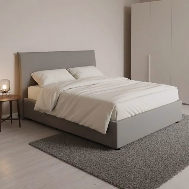 Letto Anyta Talamo Italia Piazza e Mezza con Base Contenitore, Grigio, L 120 x P 200 cm – 1