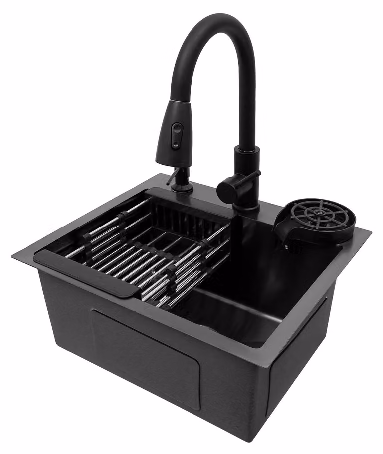 Lavello da cucina - Acciaio inox - 45 x 40 cm - Lavello incassato con rubinetto