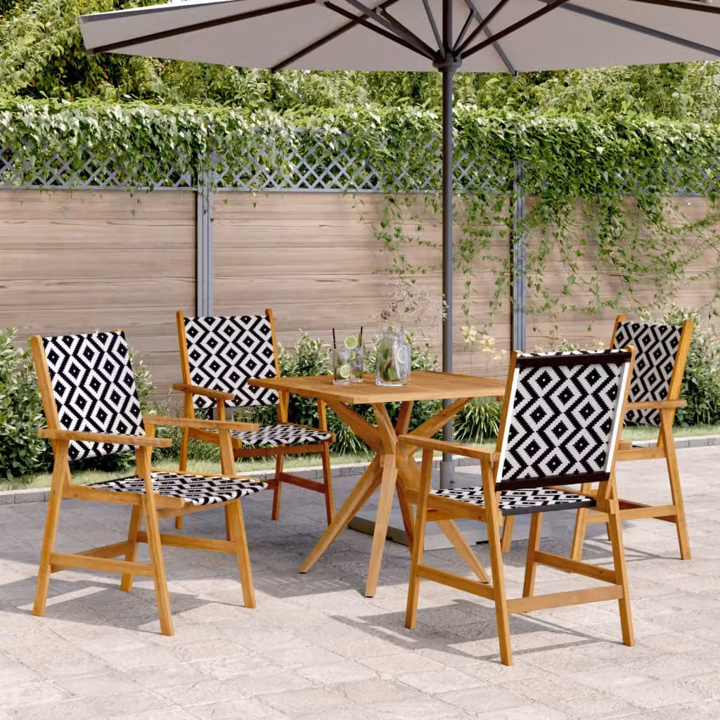Set da pranzo per giardino e terrazzo vidaXL in legno di acacia marrone, 5 pezzi