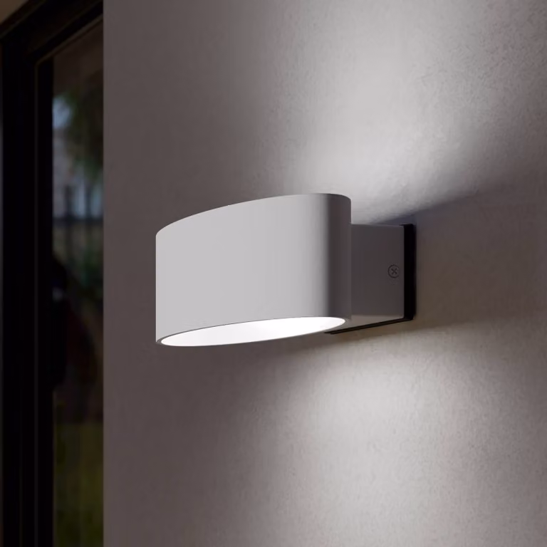 EGLO Applique da esterni Chinoa, Bianco / Opale, Alluminio, Moderno, Applique da esterni