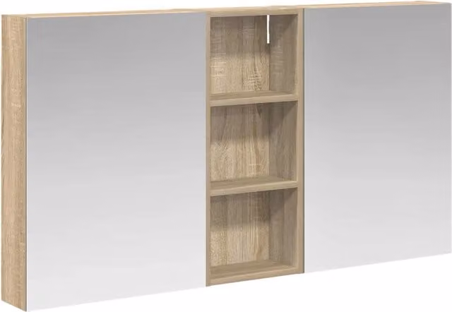 Set di Armadi da Bagno | Armadio da bagno con lo scaffale 3 pz 130 x 14,5 x 70 cm