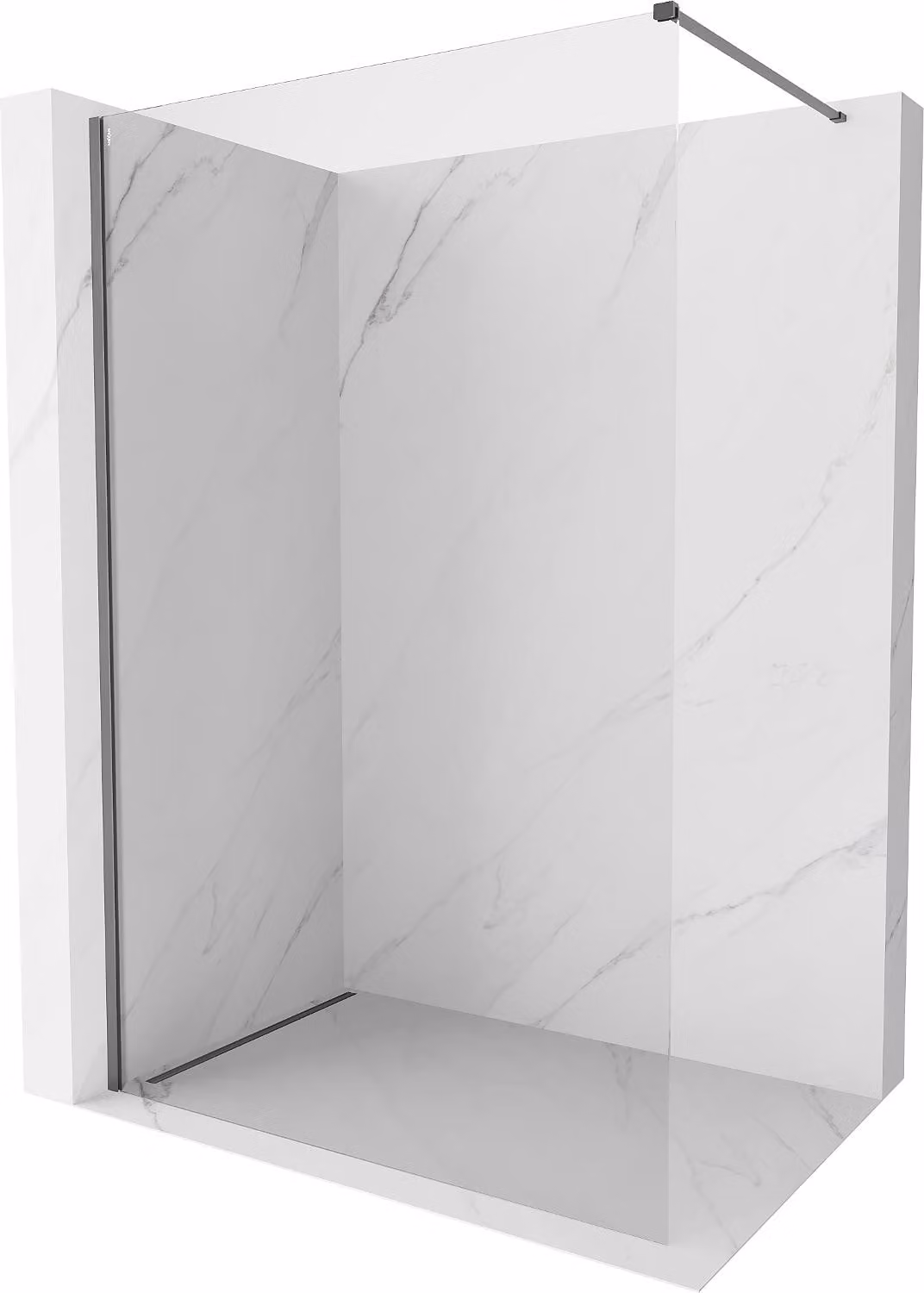 Mexen Kioto-X parete doccia Walk-in 60 x 200 cm, trasparente 10 mm, gun metal - 800-060-101-95-00-X
