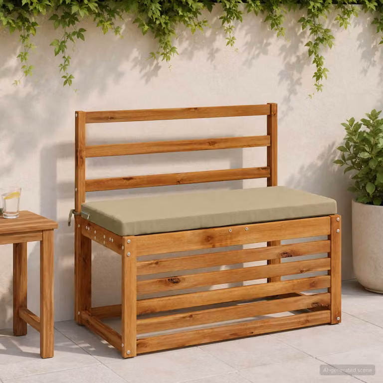 Cuscino per panchina vidaXL SOEST rettangolare in poliestere con rivestimento rimovibile e resistente ai raggi UV, disponibile in verde o beige
