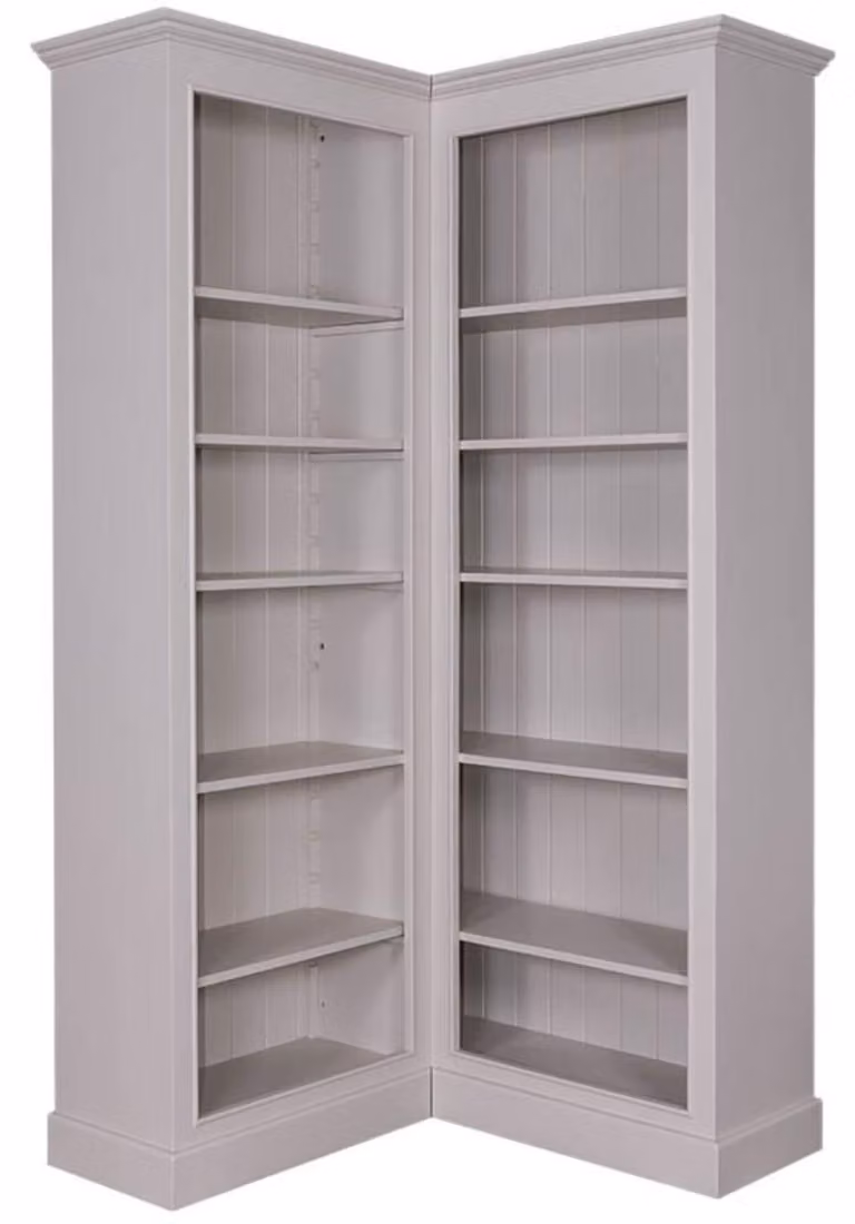 Casa Padrino libreria angolare in stile country grigio 108 x 108 x h. 210 cm - Armadio angolare in stile country