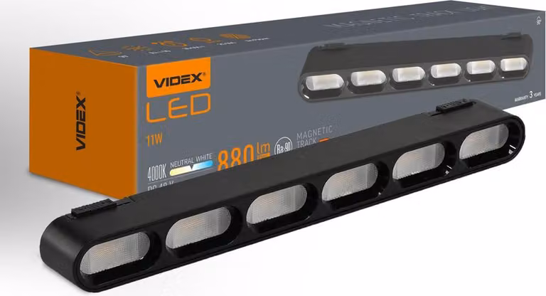 Illuminazione a binario LED VIDEX 11W, nero, 4000K