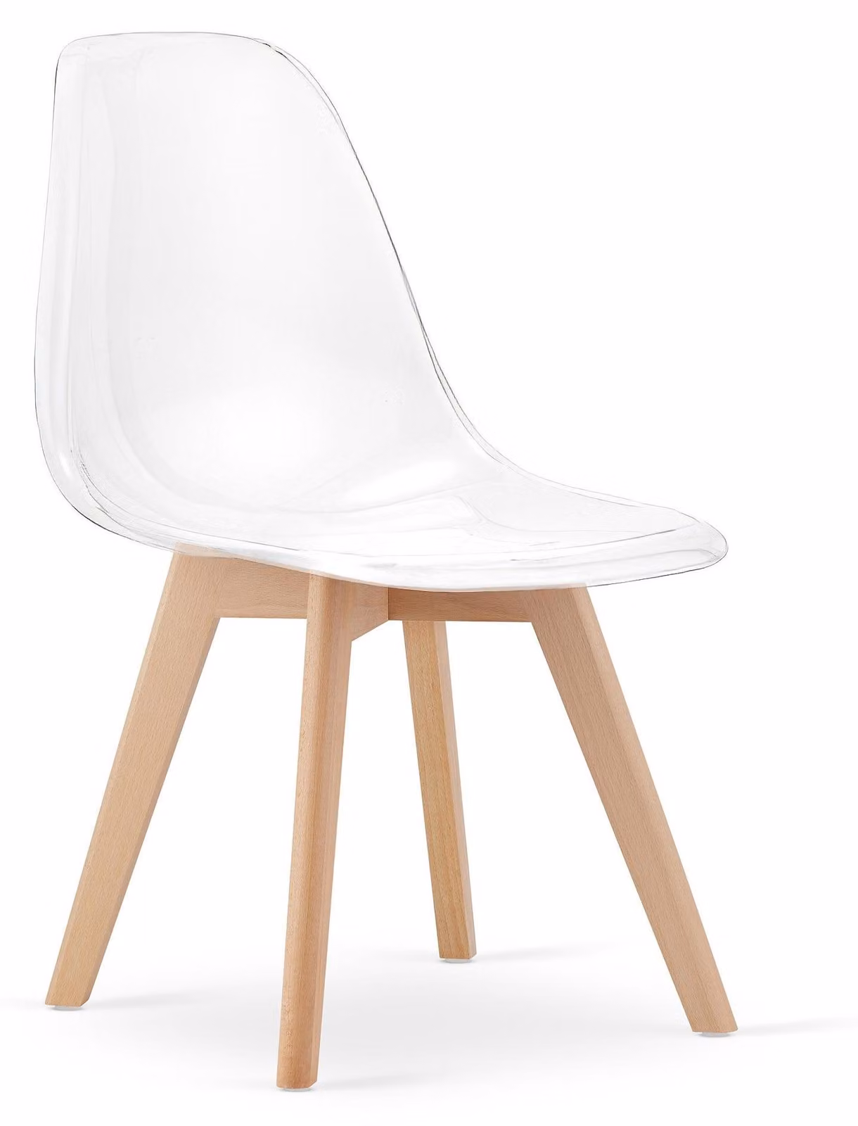 Sedia KITO trasparente / gambe in materiale naturale, quantità: 1