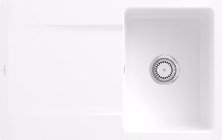 V&B lavello da incasso Siluet 45 Flat con scarico a scomparsa, funzionamento manuale, bianco
