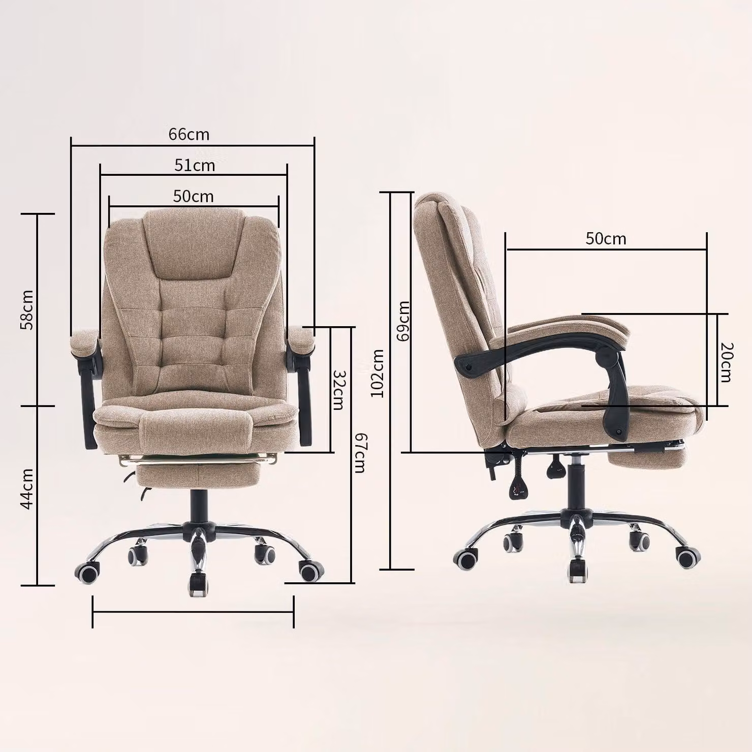 Sedia da ufficio - Sedia ergonomica - Sedia per computer - Sedia girevole - Sedia da scrivania - Regolabile in altezza