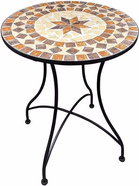 Tavolo da giardino a mosaico rotondo - 60 cm - tavolo da giardino accessorio mediterraneo