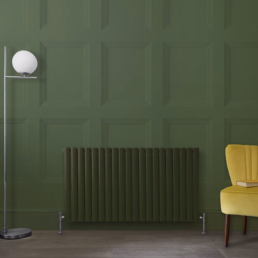 Radiatore di Design Orizzontale Verde (Evergreen) - 635mm x 1180mm - Pannello Doppio  - Revive